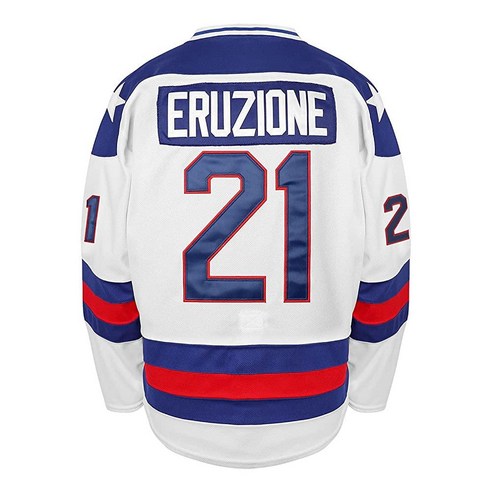 1980 올림픽 팀 하키 잭 O'Callahan 21 Mike Eruzione Jim Craig Miracle On Ice Hockey Jersey 화이트