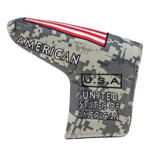 마그네틱 클로저가있는 USA 블레이드 퍼터 커버 골프 헤드 커버 클럽 프로텍터, 설명, 나일론