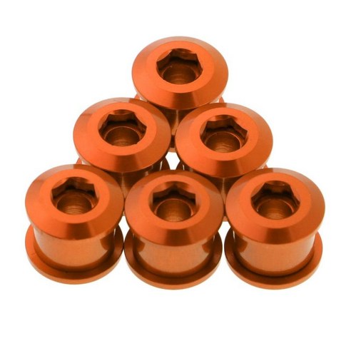 YSSHOP 6 조각 7075 알루미늄 합금 자전거 더블 Chainwheel 크랭크 셋 나사, 오렌지, {"사이즈":"12x12x12mm"}, {"수건소재":"알루미늄 합금"}