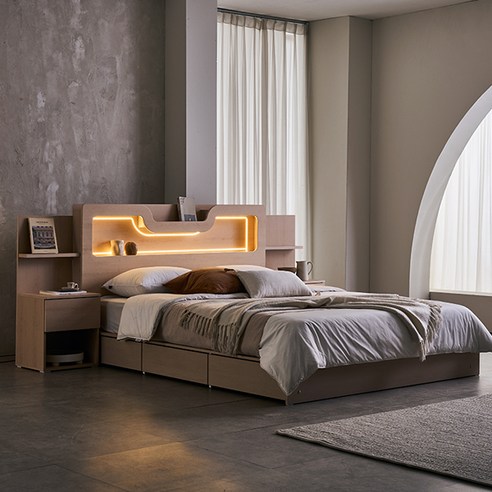 슬립스토아 썸데이 LED 수납 침대: 숙면과 공간 활용을 한 번에!