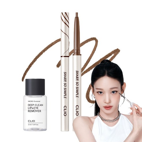 클리오 샤프 쏘 심플 워터프루프 펜슬라이너 0.14g, 03 카카오브라운, 1개