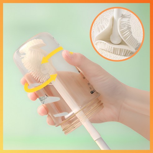 햇살집 텀블러 세척솔 실리콘 젖병 폴딩, 1개, 퓨어 화이트