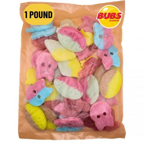 Bubs 스웨덴 고디스 캔디 0.5kg1파운드 믹스 스위트 앤 사워 캔디 폼 비건 자이언트 라즈베리 해골 워터멜론 Dizzy Skull 젤리 볼트 Sour Tutti Fru