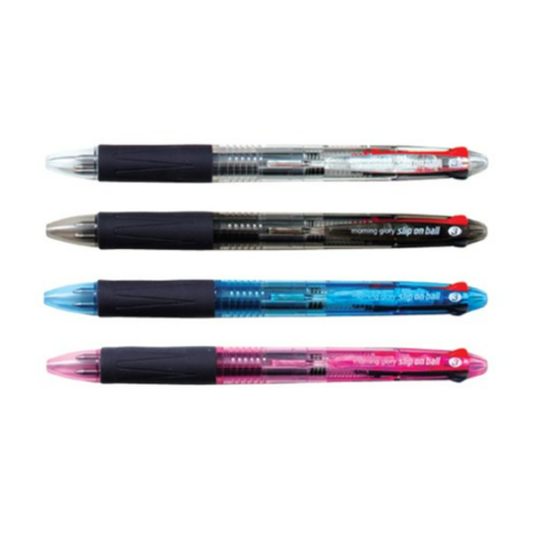 모닝글로리 슬립온 3색 볼펜 0.7 mm, 핑크, 72개