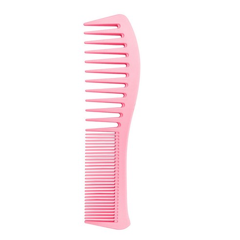 컬러 헤어 양쪽 빗 다기능 조형 빗 촘촘한 이빨 호형 곱슬머리, 핑크