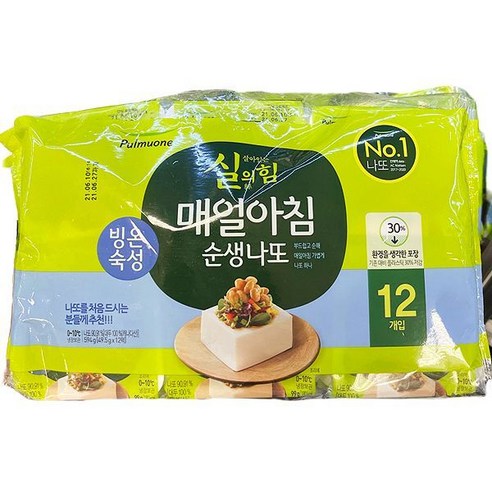 풀무원 풀무원 순생나또 12입 CT1 594g, 아이스박스포장 Best Top5