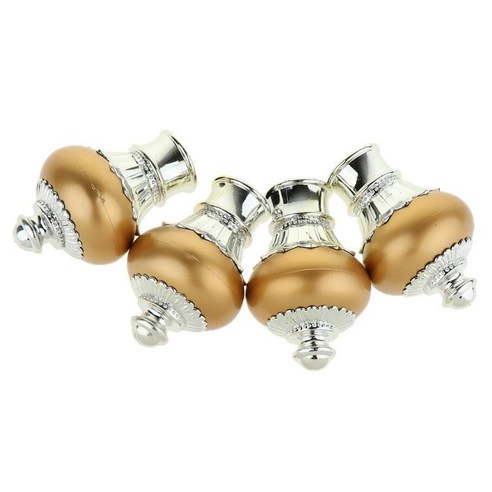 4pcs 장식적인 우아한 디자인 창 커튼 막대 끝 Drapery 레일 폴 헤드 캡 28mm 내부 직경, 밝은 골드 Style_1, 금속