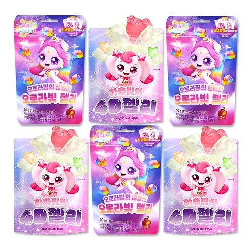 캐치티니핑 젤리 2종, 1개, 276g, 오로라 젤리 3개+4D 젤리 3개