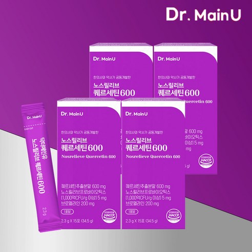 닥터메인유 노스릴리브 퀘르세틴 브로멜라인 케르세틴 프로바이오틱스 2.3g x 15포, 34.5g, 4개
