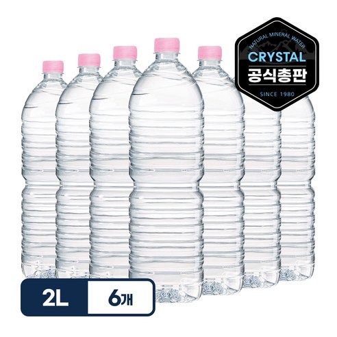 크리스탈 무라벨 생수, 2L, 6개