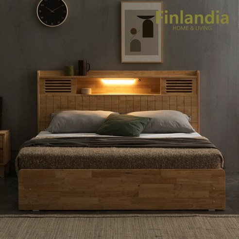 편안함과 스타일의 조화: 핀란디아 네이쳐 R100 수납LED 침대와 본넬매트리스