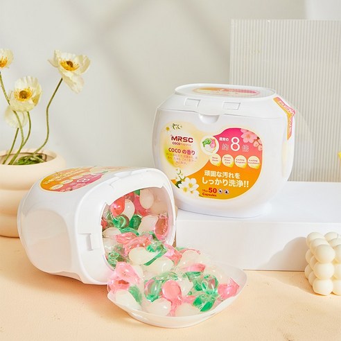 고농축된 3챔버 올인원 딥클린 CoCo향 캡슐세제 용기형