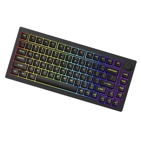 몬스긱 V3 프로 세 가지 모드 RGB 핫스왑 메탈 기계식 키보드, 다크나이트, M1(크림옐로우축), 텐키리스