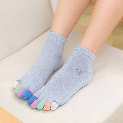 발끝까지 화사한 다섯색 뽁가시 발가락 양말 세트