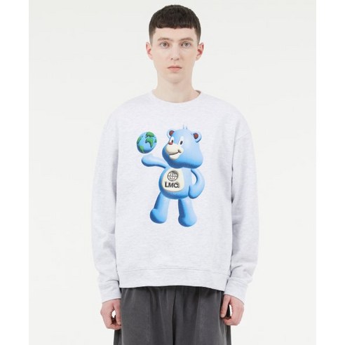 Tシャツ・カットソー LMC 3D BEAR SWEATSHIRT light heather gray 0LM23SSW101LHG 엘엠씨 LMC 3D BEAR SWEATSHIRT light heather gray