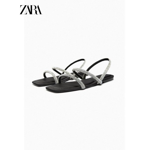 자라  ZARA 자라 글리터 플랫 스트랩 샌들