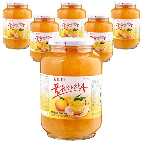 담터 꿀유자차 2kg 6개입, 1개입, 6개