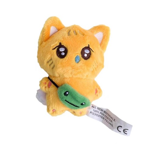 뉴솜즈 캐릭터 굿즈 인형 고양이 키링, 1개, 옐로우