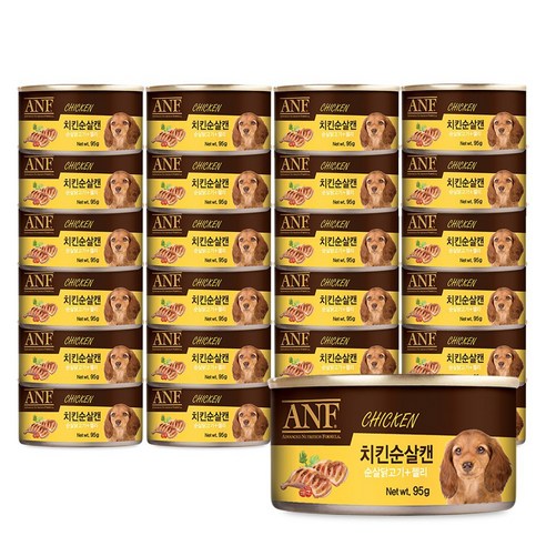 ANF 캔 강아지 간식 치킨순살 95g x 24개