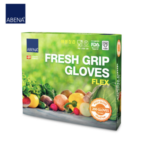 아베나 FRESH GRIP GLOVES FLEX 비닐장갑 VG150KF 200매, 1개