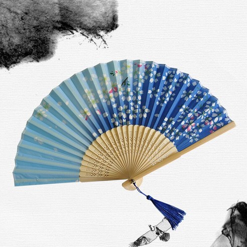 빈티지 실크 접는 손 팬 대나무 중국어 패브릭 팬 패턴 아트 공예 일본어 장식 홈 신부 접는 손 팬, 하나, Fabric Fan 30