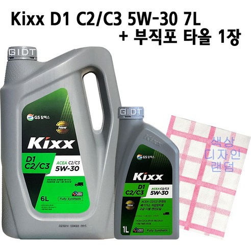 GS칼텍스 킥스 Kixx D1 C3 5W30 5W40 6L 1L 합성 디젤 DPF 경유 엔진오일, 1세트