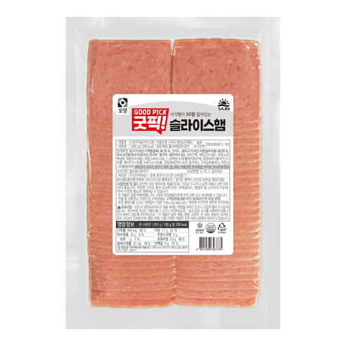 사조오양 굿픽 슬라이스햄 1kg 불고기구이햄
