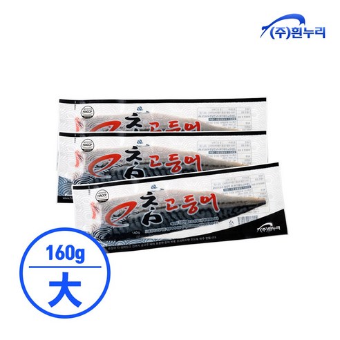 흰누리 노르웨이 자반 고등어 대 170g 10팩, 160g~180g, 10개