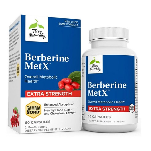 Terry Naturally Berberine 테리 네츄럴리 베르베린 MetX 60정 초고흡수 Ultra Absorption, 2개, 250ml