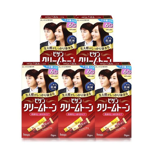 비겐 크림톤 염모제 60g, 6G 자연갈색, 5세트