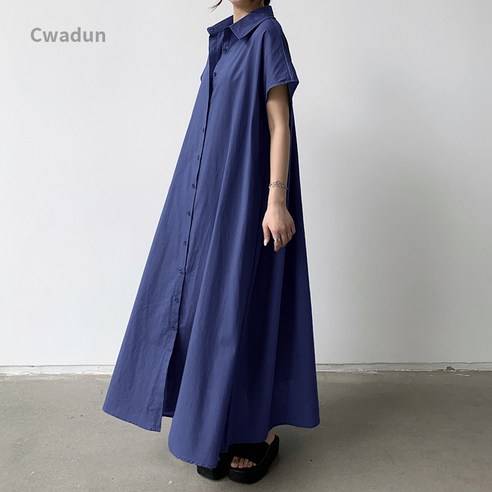 Cwadun 여성복 여름 롱 캐주얼 원피스