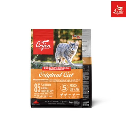 오리젠 전연령 캣앤키튼 고양이 건식사료, 닭, 1.8kg, 1개