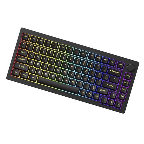 몬스긱 V3 프로 세 가지 모드 RGB 핫스왑 메탈 기계식 키보드, 다크나이트, M1(크림블루축), 텐키리스