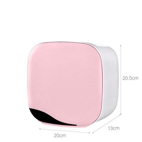 벽걸이 방수 화장실 휴지걸이 선반 트레이, 핑크, 20*13*20.5cm