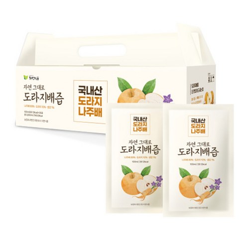 자연식품 자연그대로 도라지배즙, 100ml, 120개 루솔배도라지