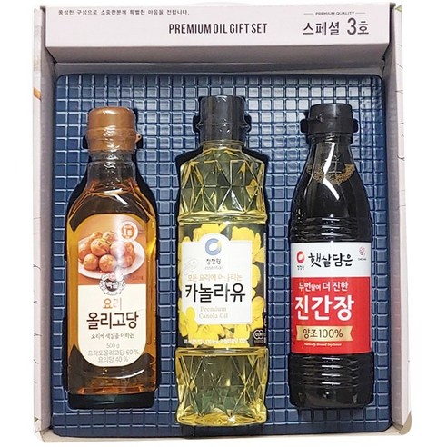 백설 선물세트 프리미엄 스페셜 3호 카놀라유 진간강 올리고당, 1세트, 500ml 식용유선물세트 백설 선물세트 프리미엄 스페셜 3호 카놀라유 진간강 올리고당, 1세트, 500ml 식용유선물세트