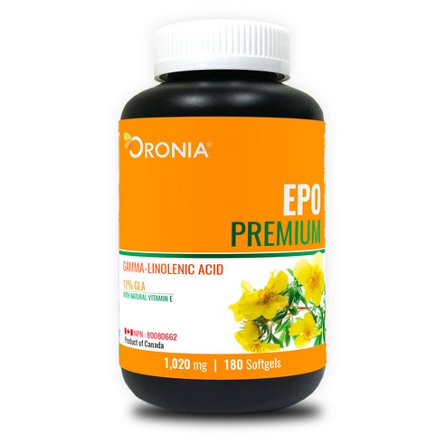 달맞이꽃 종자유 12% GLA EPO 캐나다 오로니아 1001mg 180소프트겔 6개월분, 1개, 180정