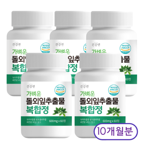 돌외잎 식약처인정 돌외잎추출물 알약/캡슐 범용(패밀리) 2개월분 60정, 5개