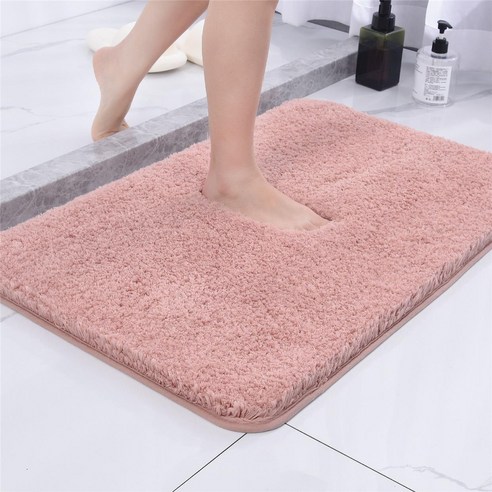 MS4U 빨아쓰는 주방 욕실 푹신한 발매트, 핑크, 1개