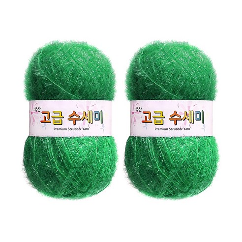울클럽 별꽃수세미 만들기 DIY 고급수세미실 80g 2볼세트, 190브라이트그린