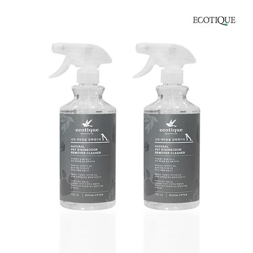 에코띠끄 애완동물 향균 얼룩제거제, 2개, 730ml 강아지배변판세정제