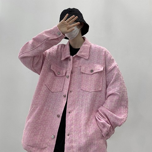 DFMEI 미국 스타일 스타일의 코트 남성 트렌디 봄과 가을 느슨한 레트로 홍콩 스타일 세련된 튀김 거리 커플 툴링 자켓