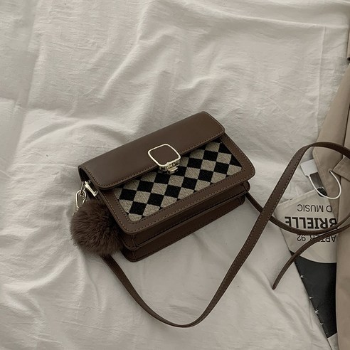 모든 경기 Ins Crossbody 가방 새로운 유행 격자 무늬 양동이 가방 고급 서양식 캔버스 가방