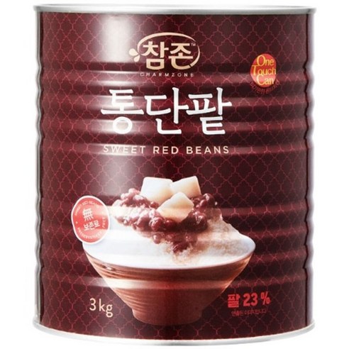 참존 통단팥 3kg / 단팥 통조림팥 팥빙수 빙수팥 붕어빵 호두과자 단팥소 통조림 빙수재료, 1개