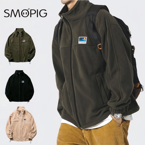포근함과 스타일을 모두 잡는 SMOPIG 빅사이즈 플리스 자켓