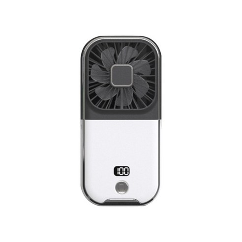 휴대용 선풍기 탁상용  휴대용선풍기 매달린 목 쿨러 팬 디지털 디스플레이 미니 휴대용 접이식 브래킷 USB 충전 다기능 작업용, 03 Black, 3.Black