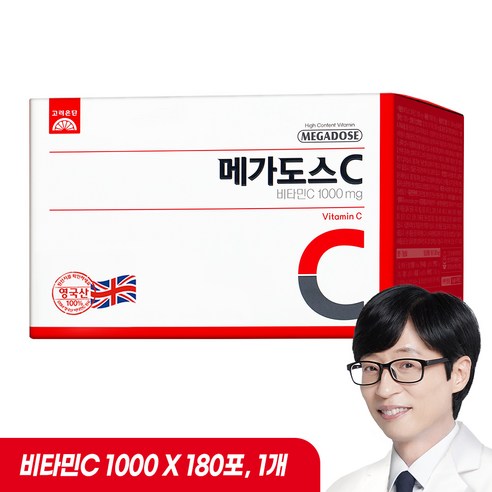 고려은단 메가도스C 비타민C 1000mg 180포, 180g, 2개