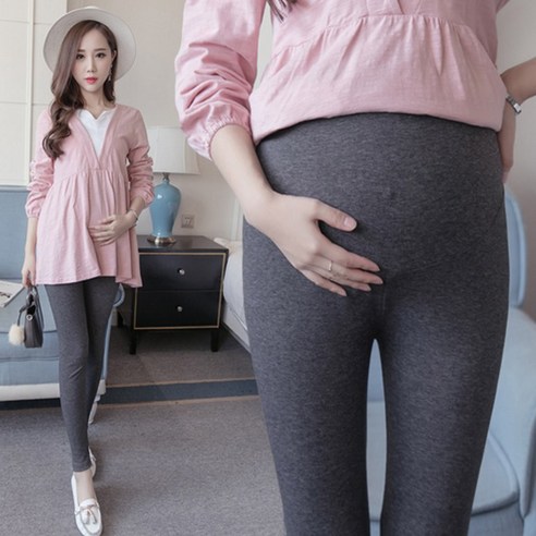 임산부 레깅스 편안한 복부 입체 편직 고탄력 임산부 레깅스 스타킹 9부 임부복 빅사이즈