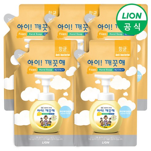 아이깨끗해 향균 거품 핸드 솝 리필 청포도향, 450ml, 5개