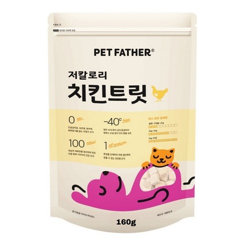 펫파더 고양이간식 동결건조 간식, 치킨, 160g, 1개